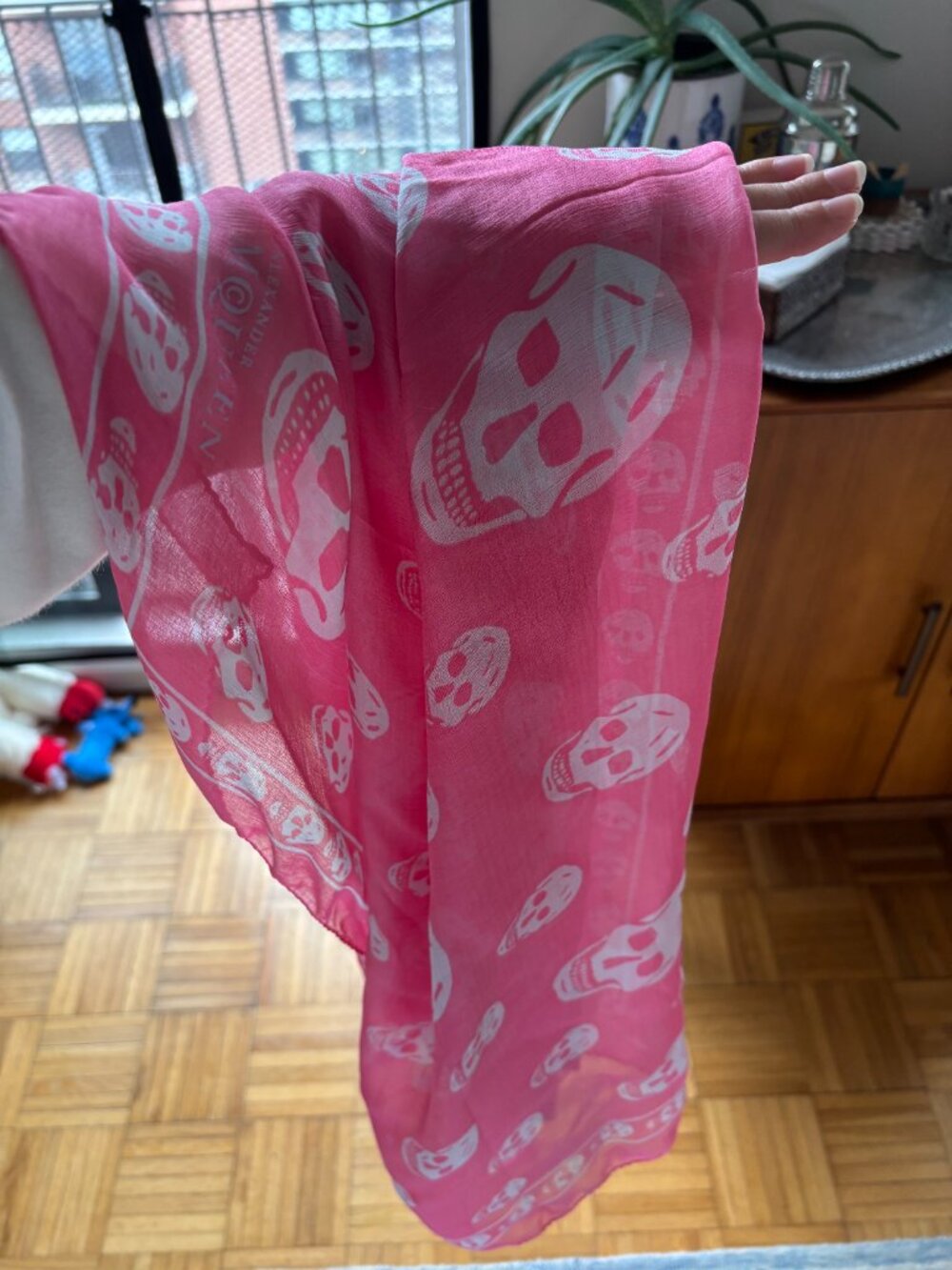 Alexander McQueen Pink Chiffon/Silk Scarf with tags